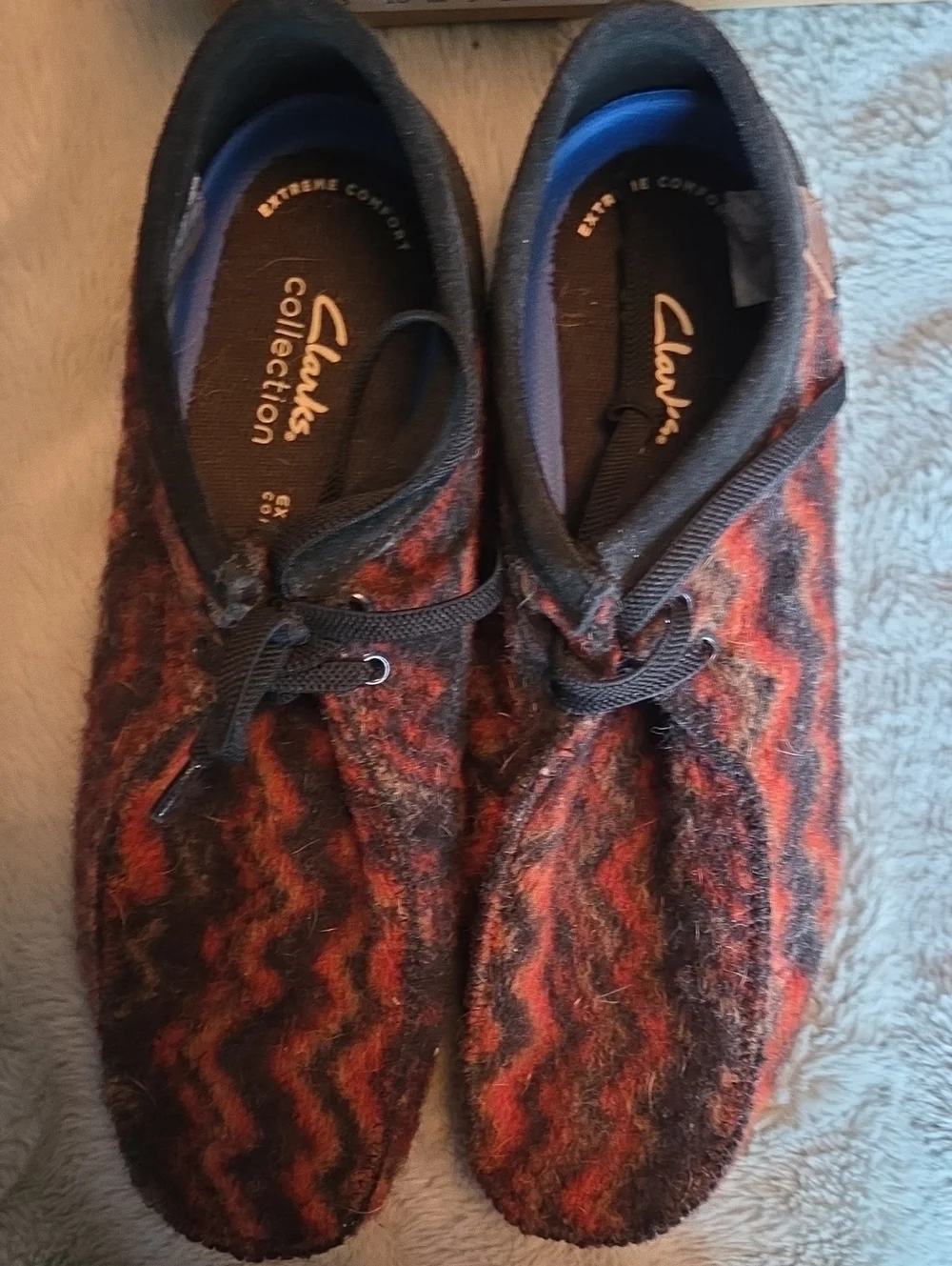Clarks Men’s Red & Brown , Orange CAMO SHACRE II Wool Chukka Boots
